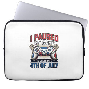 Capa Para Notebook Camisa Patriota Gamer 4 de Julho Vetor Vintage_1