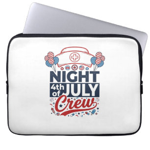 Capa Para Notebook Camisa Patriótica da Equipe Noturna de Enfermeira