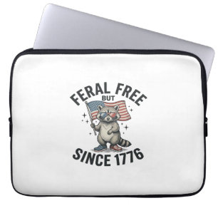 Capa Para Notebook Camisa Patriótica de Guaxinim Feral Mas Livre Desd