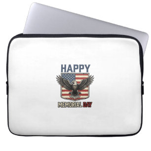 Capa Para Notebook Camisa Patriótica Vintage Eagle Memorial Day Desig