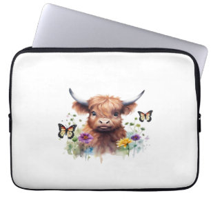Capa Para Notebook Camisa-T Clássica Vaca-Bebê de Longa Altura