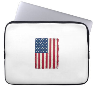 Capa Para Notebook Camisa Vetorial da Bandeira Americana Distorcida V