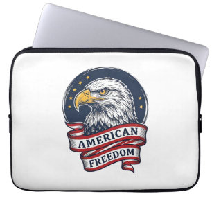 Capa Para Notebook Camisa Vetorial Patriótica com Fita da Águia Vinta