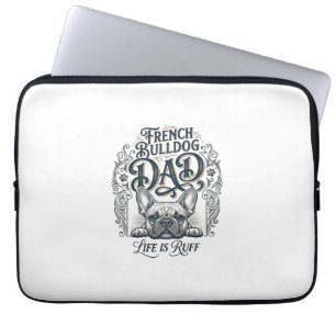 Capa Para Notebook Camisa Vintage da Vida de Pai de Bulldog Francês É