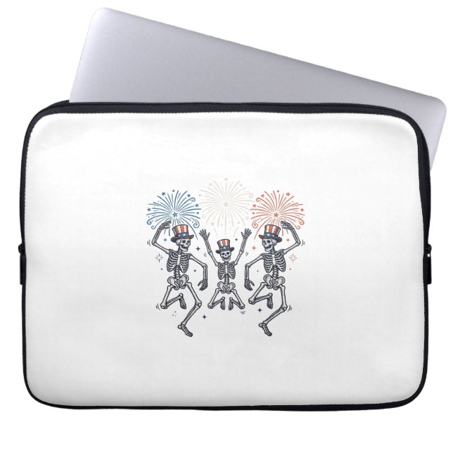 Capa Para Notebook Camisa Vintage de Fogueira de Esqueleto Dançante P (Frente)