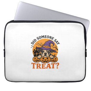 Capa Para Notebook Camisa Vintage de Halloween Bulldog Witch Dog Trea