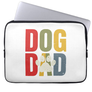 Capa Para Notebook Camisa Vintage Dog Dad Paw Print Retro Typography_