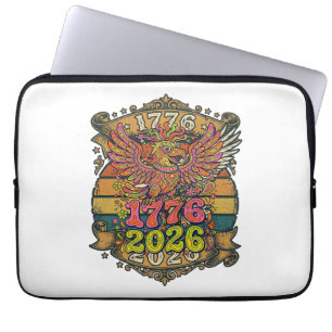 Capa Para Notebook Camisa Vintage Eagle 1776 2026 Bolha Patriótica