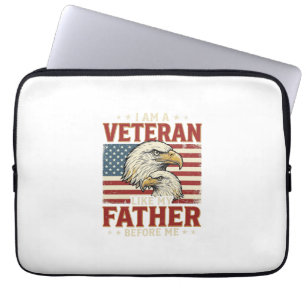 Capa Para Notebook Camiseta Águia Veterano Como Meu Pai Antes de Mim_