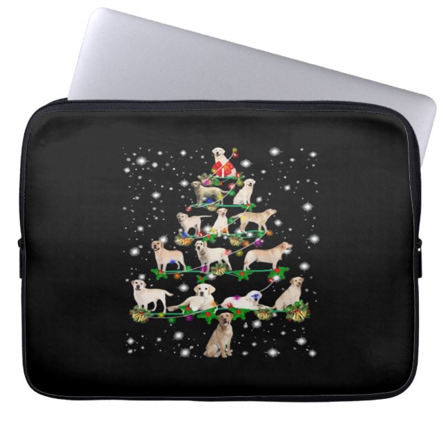 Capa Para Notebook Camiseta Clássica de Natal com Labrador Retriever  (Frente)