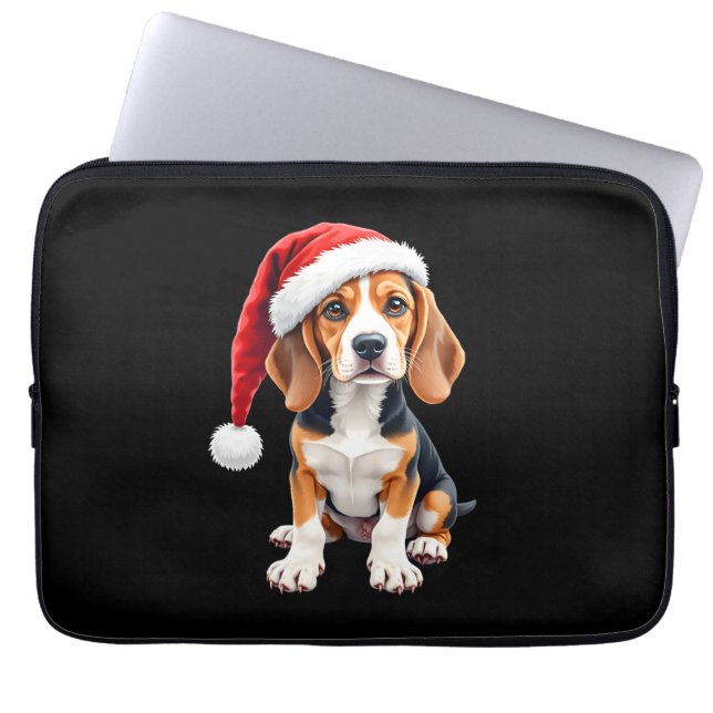 Capa Para Notebook Camiseta de Beagle Christmas Dog Long Sleeve T Shi (Frente)