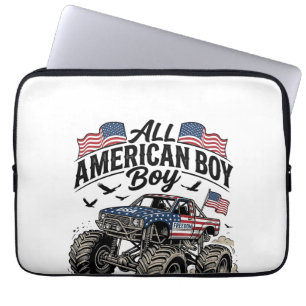 Capa Para Notebook Camiseta de Caminhão Monstro Patriótico All Americ
