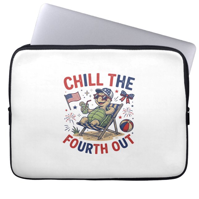 Capa Para Notebook Camiseta de Férias de Verão da Tartaruga do Quarto (Frente)
