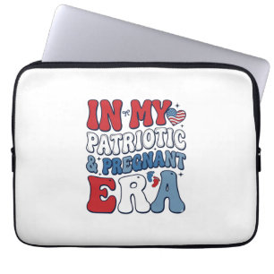 Capa Para Notebook Camiseta de Gravidez Vintage Era Grávida Patriótic
