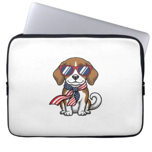 Capa Para Notebook Camiseta de Óculos de Sol de Cão Beagle Patriota V