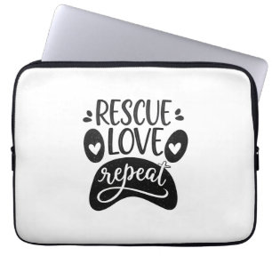 Capa Para Notebook Camiseta de Pata de Cachorro Rescue Love Repeat
