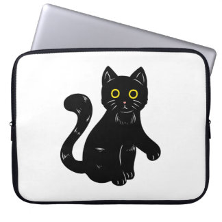 Capa Para Notebook Camiseta do Dia das Bruxas de Gato Negro