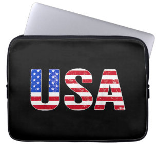 Capa Para Notebook Camiseta EUA Bandeira Americana Patriótica Homens