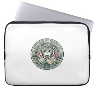 Capa Para Notebook Camiseta Gráfica de Gato de Auto Cuidado Aconchega