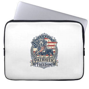 Capa Para Notebook Camiseta Gráfica Vetorial de Dachshund Patriota_1