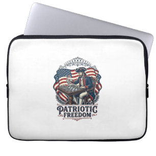 Capa Para Notebook Camiseta Gráfica Vetorial de Xadrez Patriótico