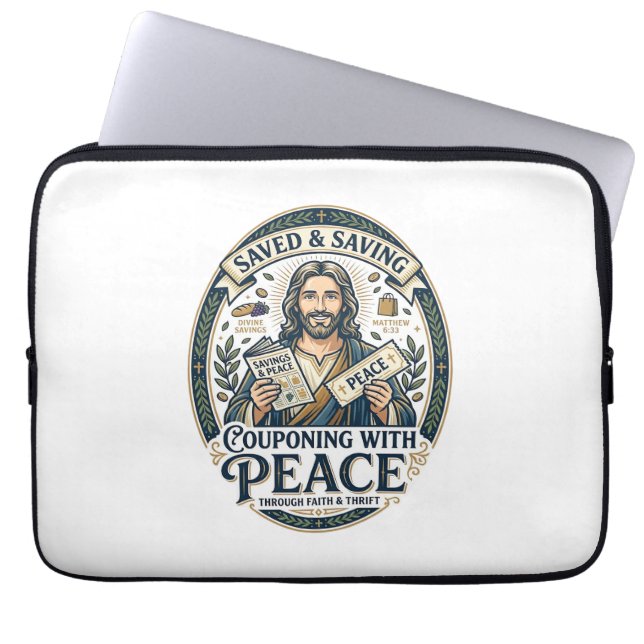 Capa Para Notebook Camiseta Jesus Cupom Brechó Frugal Fé Baseado Desi (Frente)