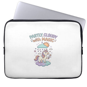 Capa Para Notebook Camiseta Moderna Unicórnio Parcialmente Nublado co