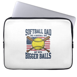 Capa Para Notebook Camiseta Pai de Softbol Antigo Bolas Maiores Desig