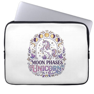 Capa Para Notebook Camiseta Unicórnio Fases da Lua Unicórnio Fundo Br