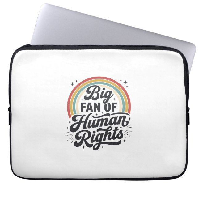 Capa Para Notebook Camiseta Vetorial Retro Arco-Íris dos Direitos Hum (Frente)