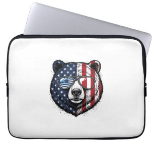 Capa Para Notebook Camiseta Vetorial Vintage Óculos de Sol Urso Patri