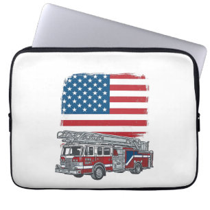Capa Para Notebook Camiseta Vintage Bandeira Americana Caminhão de Bo