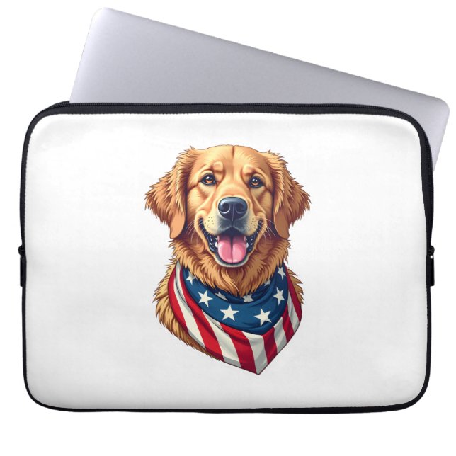 Capa Para Notebook Camiseta Vintage do Golden Retriever Estrelado 4 (Frente)