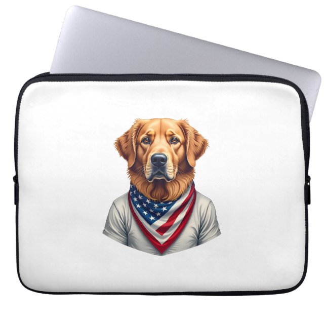 Capa Para Notebook Camiseta Vintage do Retriever Dourado Canino Ameri (Frente)