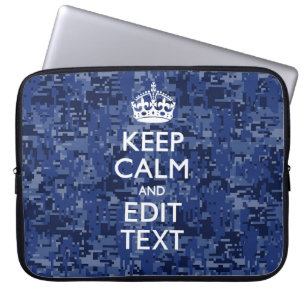 Capa Para Notebook Camo Digital Azul CONTINUA A CALMAR O Texto