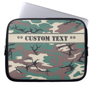 Capa Para Notebook Camo Woodland com texto personalizado