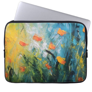 Capa Para Notebook Campainhas – Prado Floral Abstrato em Movimento