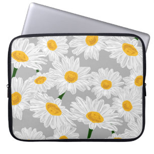 Capa Para Notebook Campo de camomila Daisy. Primavera de flores de ve