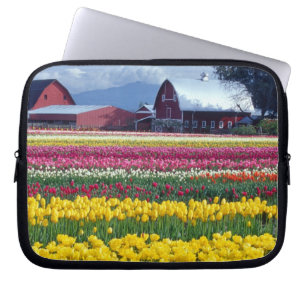 Capa Para Notebook Campo de exibição de tulipas