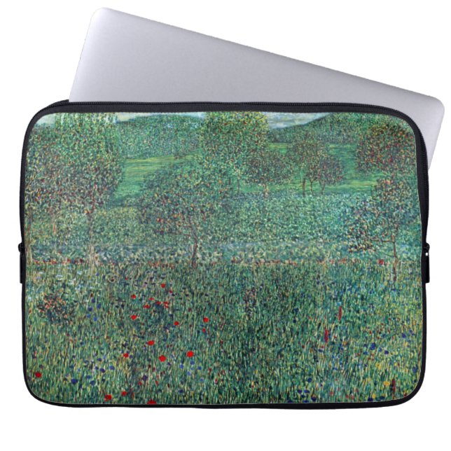 Capa Para Notebook Campo de Flores em Litzlberg Klimt, Paisagem Vinta (Frente)