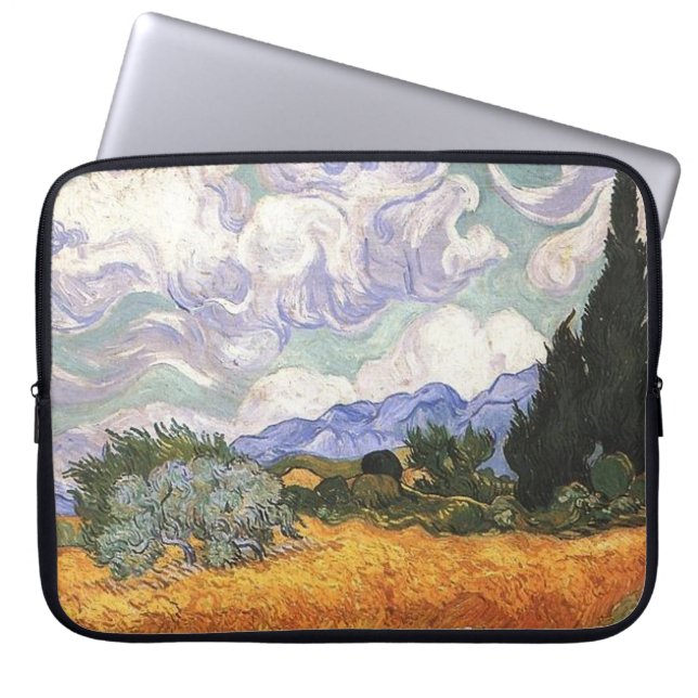 Capa Para Notebook Campo de trigo com Cypress por Van Gogh. (Frente)