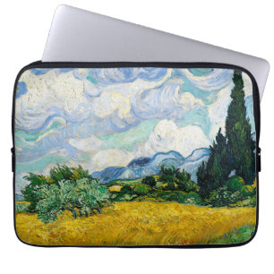 Capa Para Notebook Campo de trigo Van Gogh com ciprestes. Impressioni
