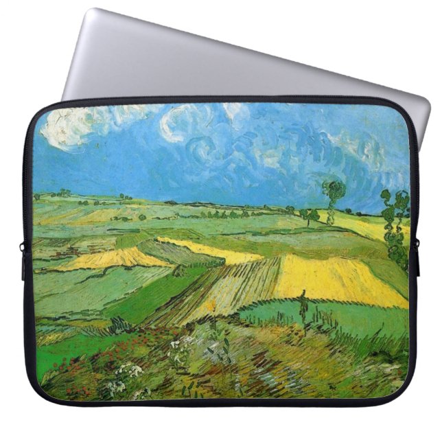 Capa Para Notebook Campos de trigo em Auvers sob céu nublado, Vincent (Frente)