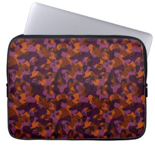 Capa Para Notebook camuflagem abstrata grená e laranja