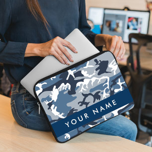 Capa Para Notebook Camuflagem Azul Neve de Inverno Personalize seu no