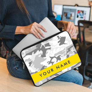 Capa Para Notebook Camuflagem Cinza Neve de Inverno Personalize seu n