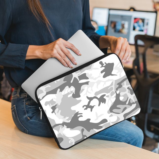 Capa Para Notebook Camuflagem de Cinzas de inverno, Militar, Exército (Criador carregado)