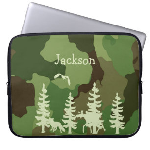 Capa Para Notebook Camuflagem florestal e impressão da fauna selvagem