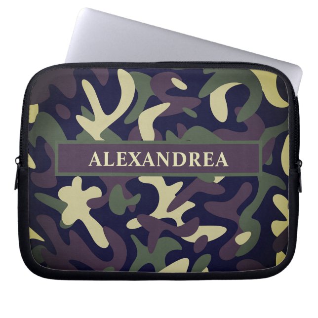 Capa Para Notebook Camuflagem Militar Moderna Camo Verde Personalizar (Frente)