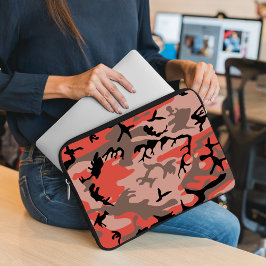 Capa Para Notebook Camuflagem Vermelha e Marrom, Militar, Exército